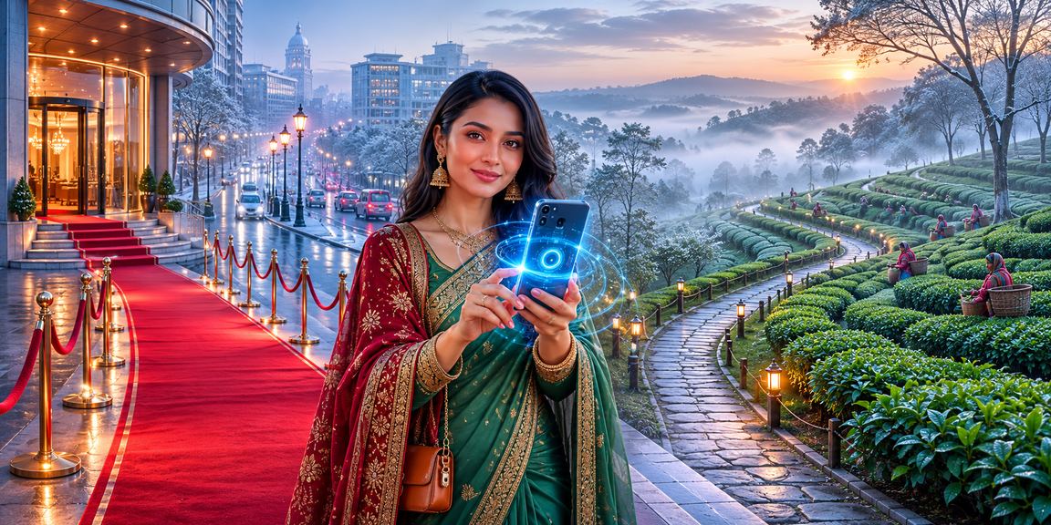 রংপুরের চা বাগানে মোবাইল ক্যাসিনো অ্যাপ ব্যবহার করে পেমেন্ট করছেন একজন ব্যবহারকারী